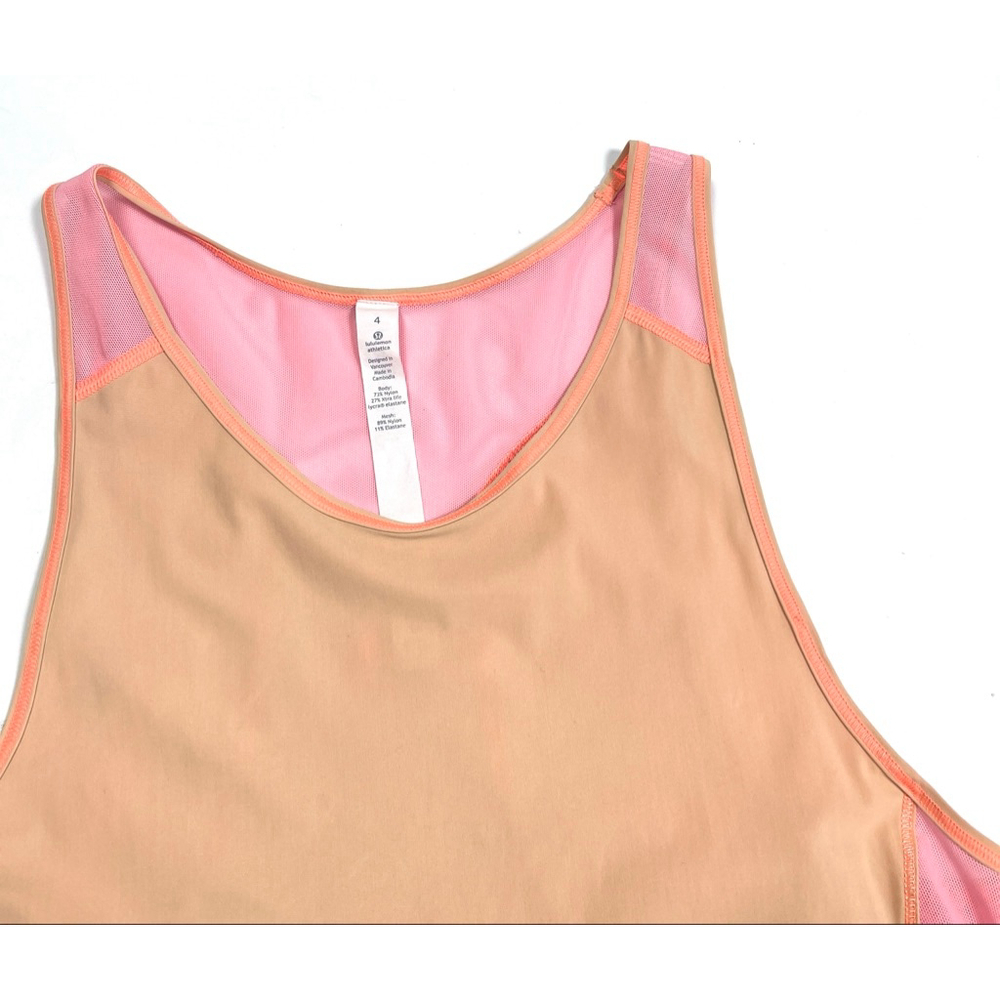 Lululemon Womans Tank Top Mesh Size 4 Beige Pink - Picture 5 of 7